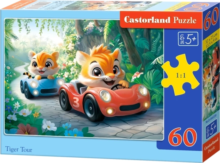 Puzzle Castorland Course de tigres, 60 pièces