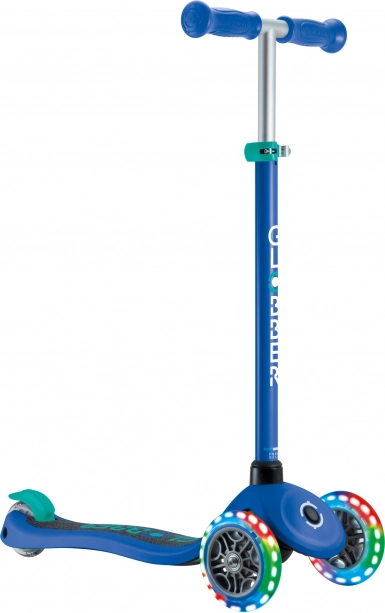 Globber Trottinette enfant à trois roues Primo Lights V2 avec roues lumineuses Bleu marine