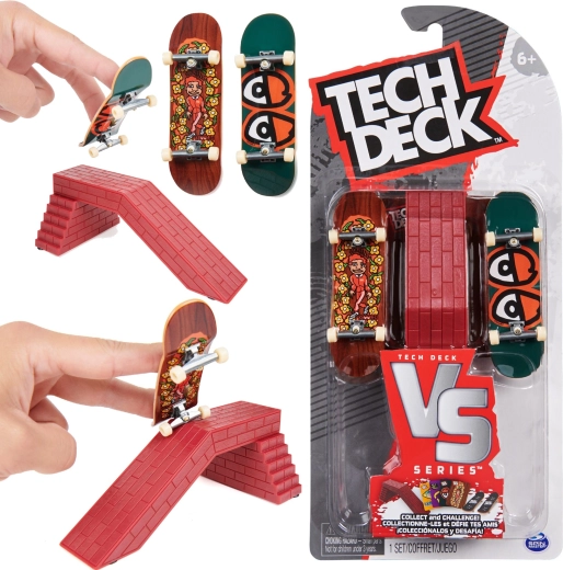 Tech Deck VS Series Krooked set de fingerboards avec obstacle, 2 pièces