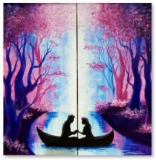 Peinture diamant (diamond painting) couple amoureux 30 × 30 cm - 1 pièce