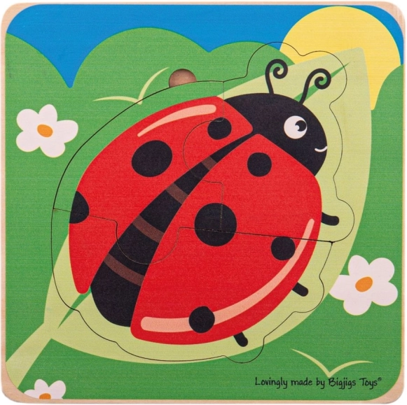 Bigjigs Toys puzzle à encastrer cycles de vie – Coccinelle
