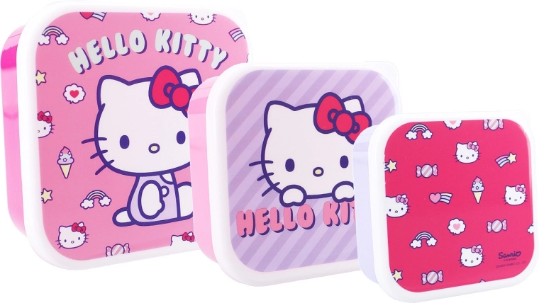 Hello Kitty boîtes à goûter Fresh Bites 3en1, 12 cm