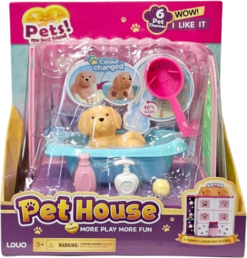 Petit chien pour le bain avec accessoires