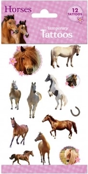 Tatouage coloré avec motif de chevaux - 12 pcs