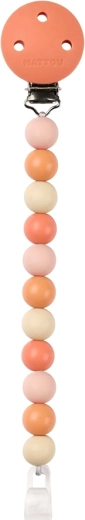 Clip en silicone Nattou pour tétine clay/white sans BPA