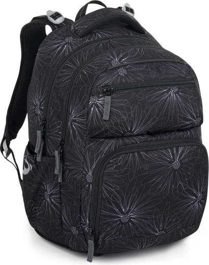Bagmaster Zipster sac à dos scolaire noir à fleurs