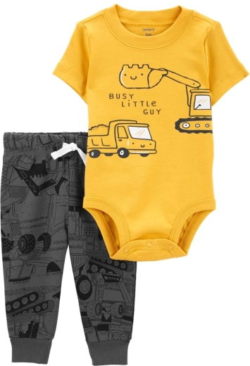 Ensemble 2 pièces Carter’s pour petit garçon Blue Dog – body à manches courtes et pantalon de survêtement (3 m)