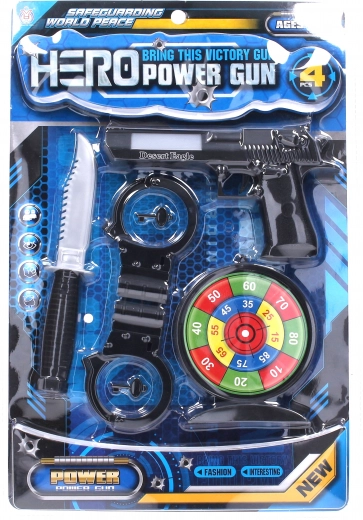 Ensemble de policier avec effets de pistolet