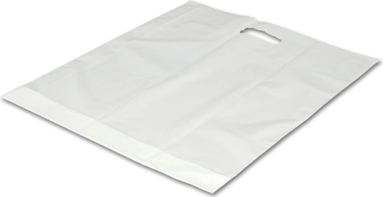 Grand sac en plastique blanc avec poignée découpée 54 × 59 cm - 1 pièce