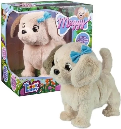 TMT Huggy Luv chien en peluche interactif Meggy, labrador sable
