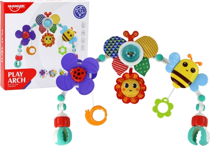 Arche avec support pour lit bébé et poussette avec jouets Papillon et Abeille