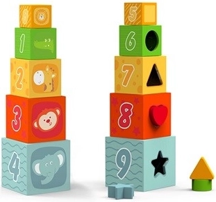 Jeu d’emboîtement en bois BABU – cubes à assembler