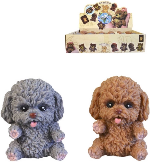Chien anti-stress souple en caoutchouc 8 cm - 1 pièce
