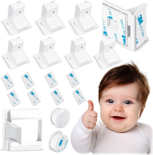 Verrous magnétiques de sécurité pour enfants RICOKIDS pour placards, set de 8 pièces