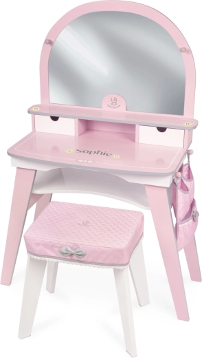 DeCuevas coiffeuse en bois XL avec miroir et tabouret Sophie