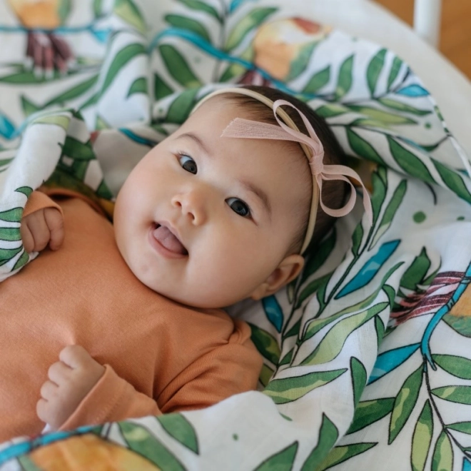 Tommy Lise lange en mousseline en coton bio Airy Grace 120 x 120 cm