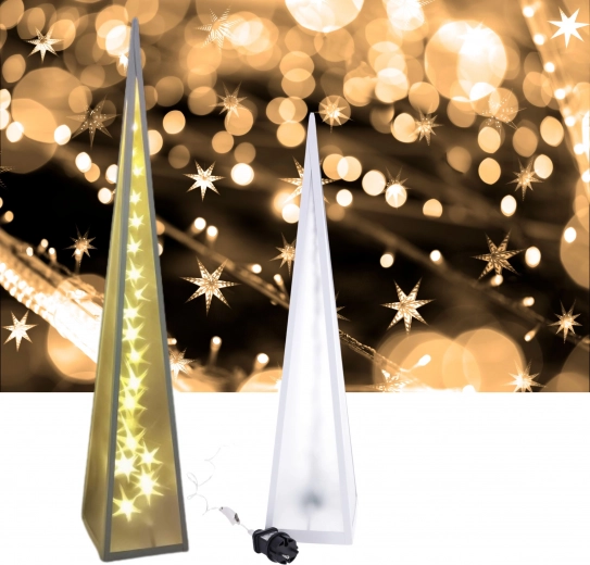 Pyramide LED étoiles rotatives 13*13*60cm