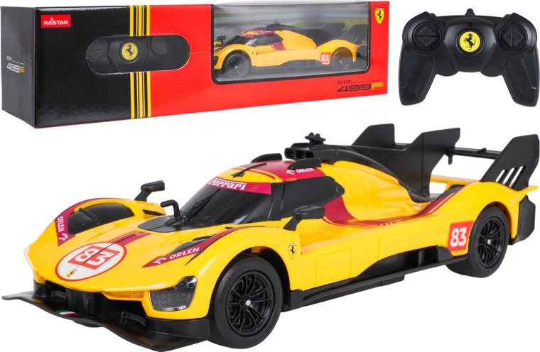 Voiture Ferrari 499P jaune télécommandée à l’échelle 1:24 RASTAR
