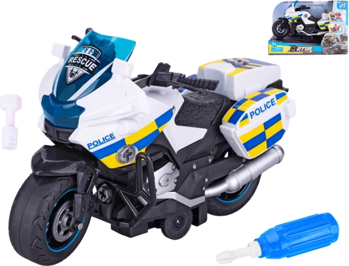 Moto de police à visser à inertie 22 cm
