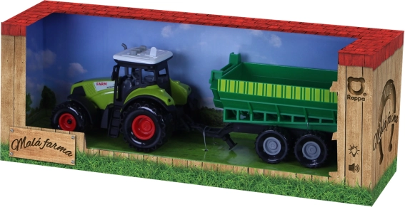 Tracteur en plastique avec sons et lumières avec remorque – Ma petite ferme