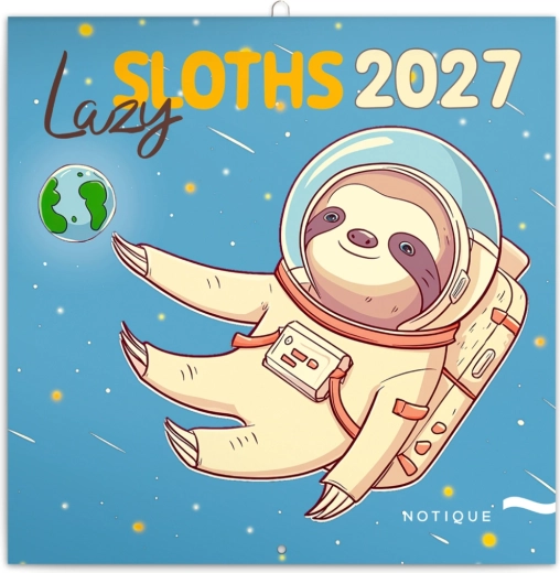 Calendrier à notes Paresseux détendus 2027 NOTIQUE 30 × 30 cm