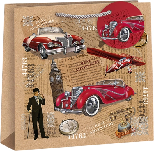 Sac cadeau Argus vétéran rouge 24 × 24 × 11 cm - 1 pièce