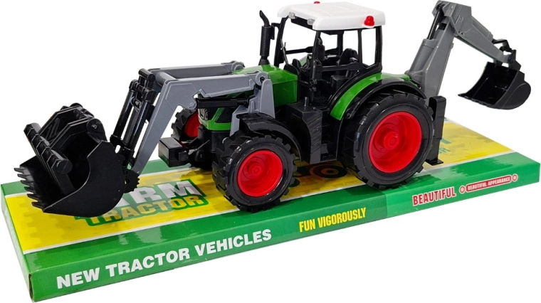 Engin de chantier – tracteur avec chargeur frontal et pelle rétro