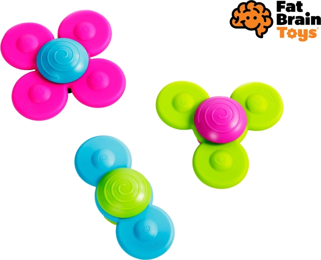 Fidget spinners WHIRLY SQUIGZ – lot de 3 pièces avec ventouses