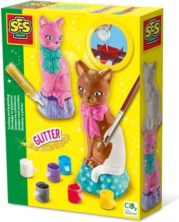 SES moulages en plâtre et peintures chat