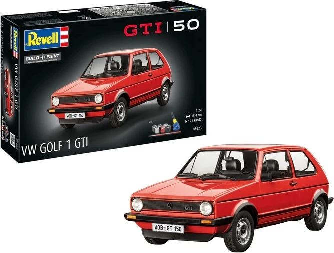 Maquette plastique de voiture VW Golf I GTI 50 Years 1:24
