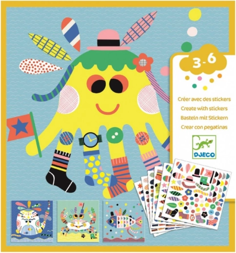 Set d’autocollants Djeco Créatures sous-marines