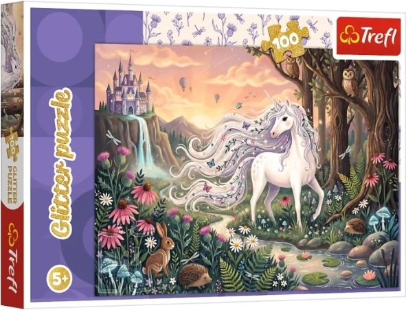 Puzzle pour enfants Glitter Tęczowy blask licorne 100 pièces - 1 pièce