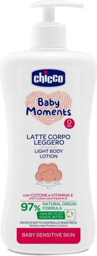 Chicco Baby Moments Sensitive lait corporel avec pompe 500 ml