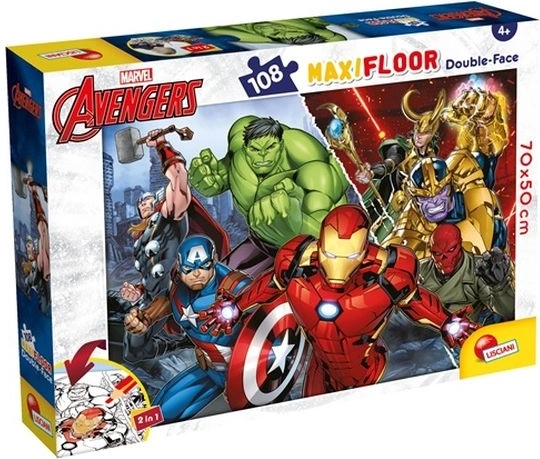 Lisciani Marvel maxi puzzle Avengers recto-verso 108 pièces