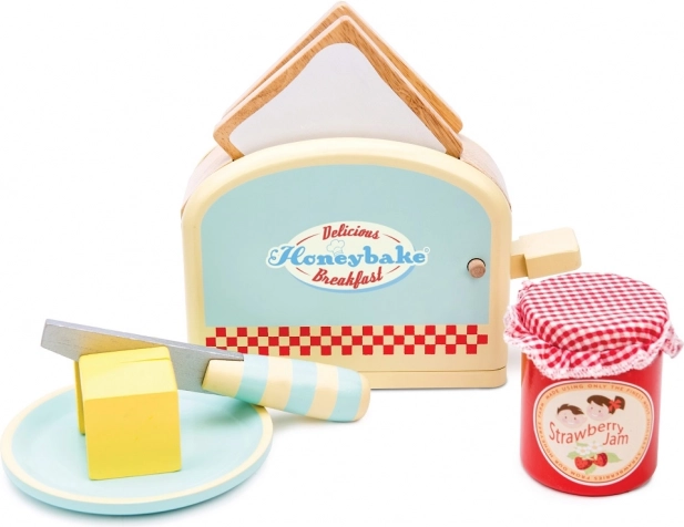 LE TOY VAN grille-pain en bois avec accessoires Honeybake