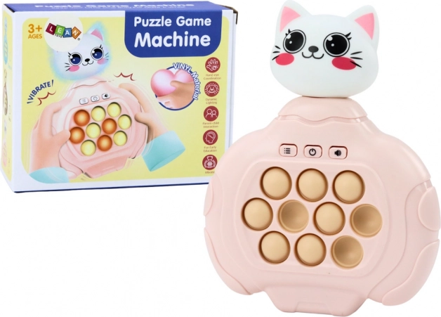 Jeu Pop-It Chaton Rose Console Tactile Compétence Pad Vibrations Sensorielles