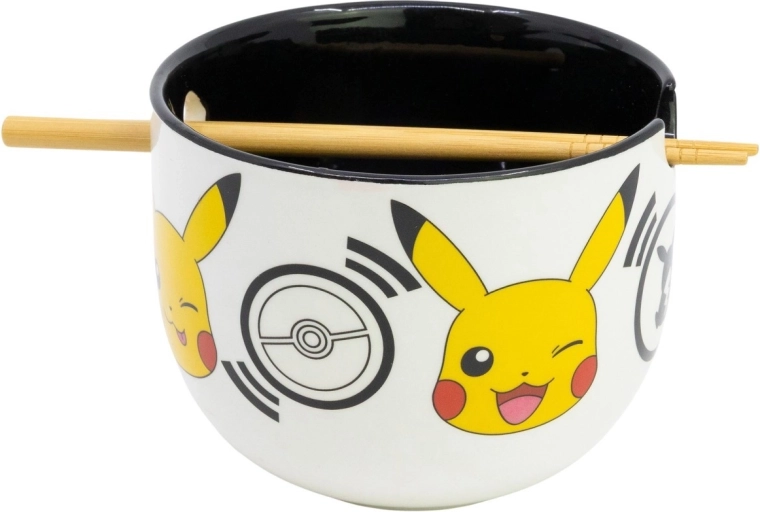 Bol ramen Pokémon avec baguettes Black Logos en boîte cadeau - 1 pièce
