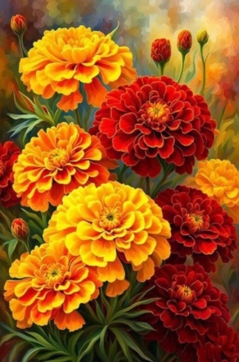 Peinture par numéros – fleurs 40 × 50 cm sur toile