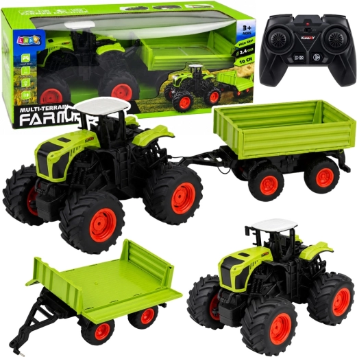 Tracteur télécommandé avec remorque basculante 1:16