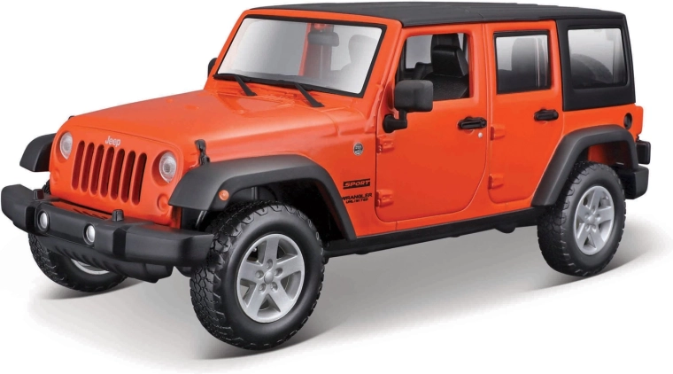 Maisto Jeep Wrangler Unlimited 2015 en métal orange 1:24