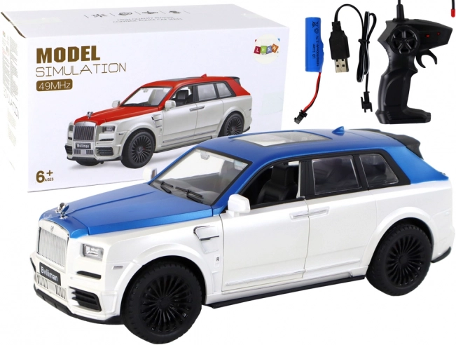 Voiture RC 1:20 blanc-bleu avec télécommande BVLIIMAN