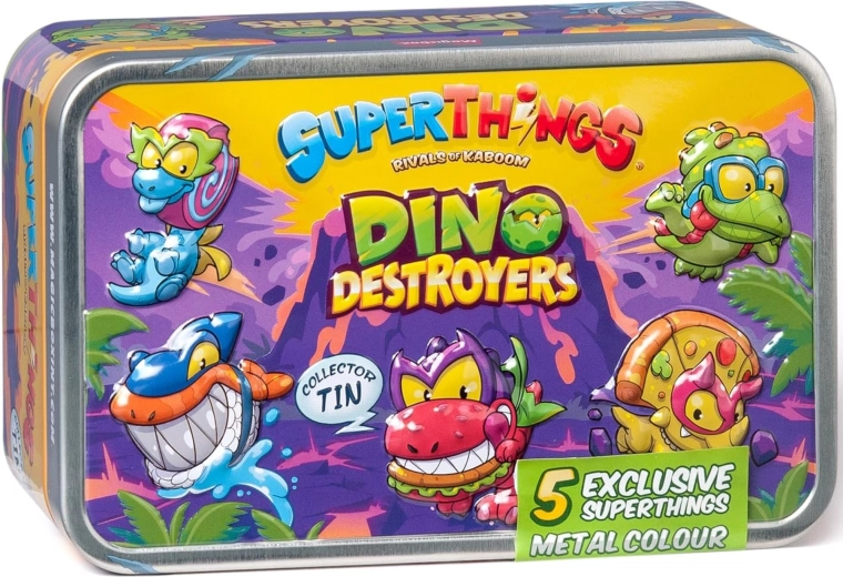 SuperThings Dino Destroyers coffret exclusif boîte métallique argentée