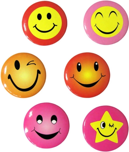 Badge smiley coloré 3 cm - 1 pièce