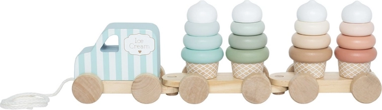 Jabadabado train en bois à tirer avec glace