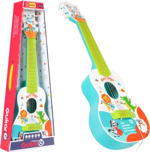 Guitare classique pour enfant avec animaux bleue - 1 pièce