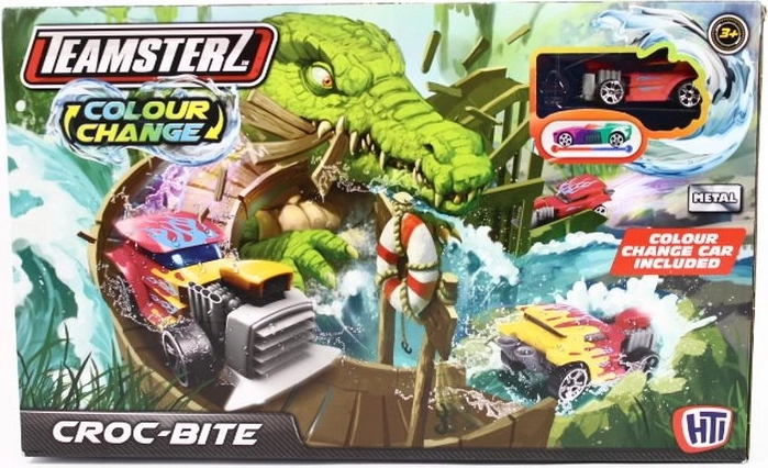 Circuit de course Teamsterz avec mâchoires de crocodile et changement de couleur