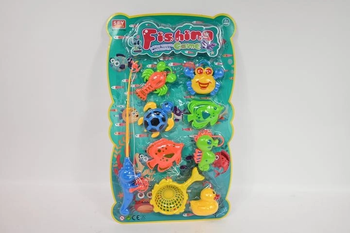Jeu de pêche pour enfants avec canne et petits poissons