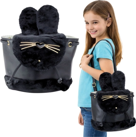 Sac à dos enfant en peluche lapin noir 4 l