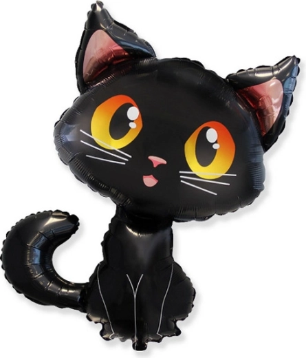 Ballon en aluminium chat noir