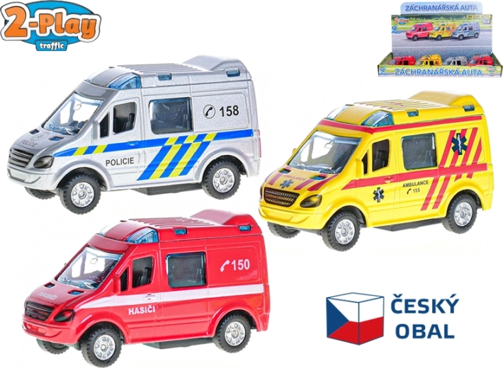 Voiture miniature en métal des services de secours 8 cm à rétrofriction